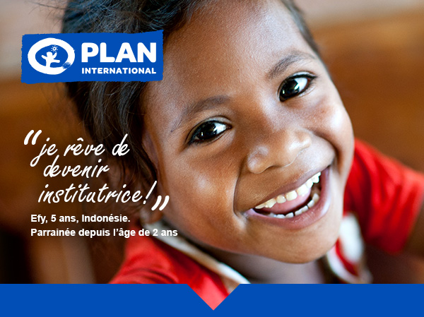 PLAN INTERNATIONAL : Je rève de devenir institutruce - Efy, 5ans, Indonesie. Parrainée depuis l'âge de 2 ans
