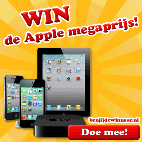 Win een iPod, iPhone 4S, iPad en Apple TV